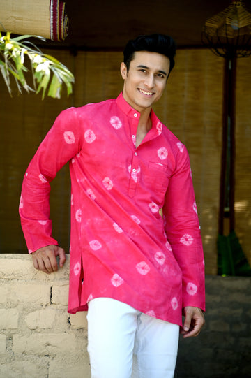 Hand Dyed Bandhani Cotton Kurta